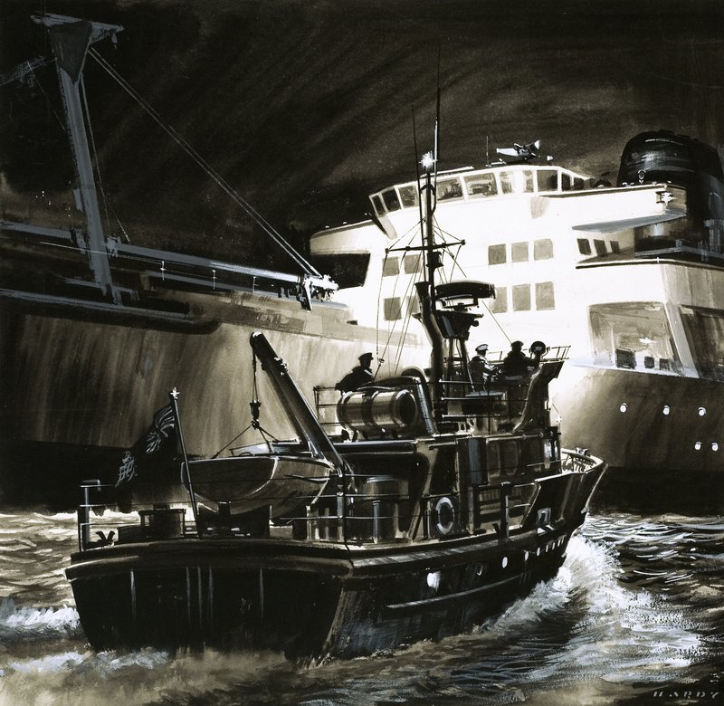 The British Way of Life: Revenue cutters of the British coastguard by Wilf (20th century) Hardy