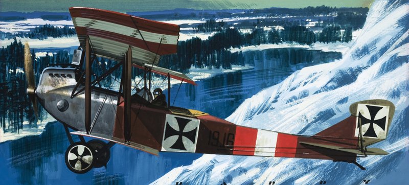 The Lohner B1 in which Oberleutnant Taussig Flew Mail from Przemyal by Wilf (20th century) Hardy