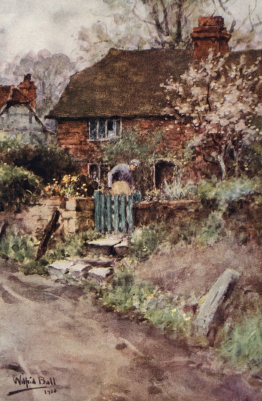 Widow Teape at her Garden Hatch by Wilfrid Williams Ball