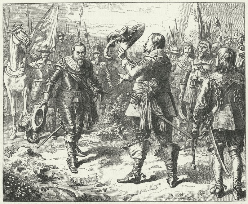 Meeting of Gustavus Adolphus of Sweden and John George I, Elector of Saxony at Duben by Wilhelm Camphausen