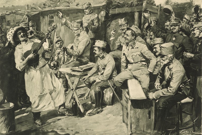 Viennese humour in a camp of reservists in the Carpathian mountains by Wilhelm Gause