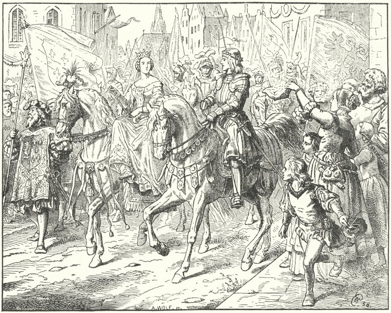 Archduke Maximilian, the future Holy Roman Emperor Maximilian I, with his bride, Mary of Burgundy, in Ghent by Wilhelm Camphausen