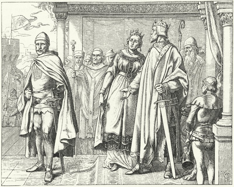 Ernest II, Duke of Swabia, before King Conrad II of Germany after rebelling against him by Wilhelm Camphausen