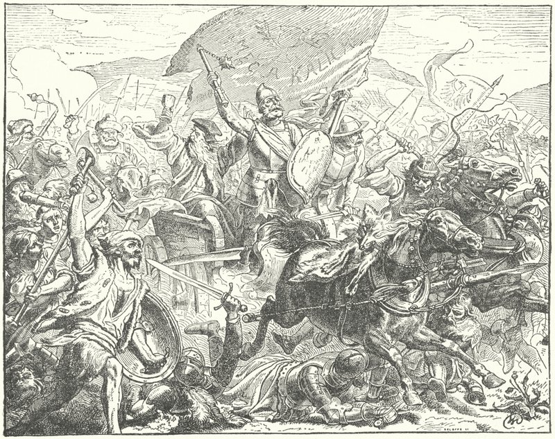 The Czech general and Hussite leader Jan Zizka in battle by Wilhelm Camphausen