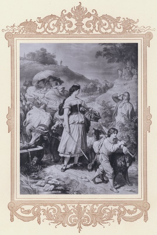 Dorothea and the Emigrants, Hermann and Dorothea by Wilhelm von (after) Kaulbach