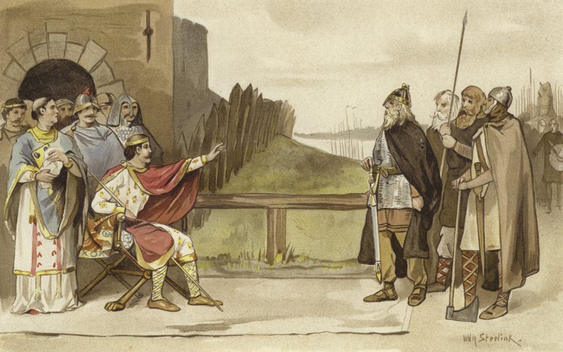 Meeting of Charles the Bald and Roruk the Norseman, Nijmegen, 870 by Willem II Steelink
