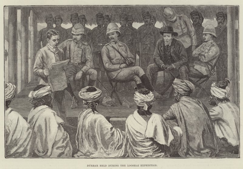 Durbar held during the Looshai Expedition by William Barnes Wollen