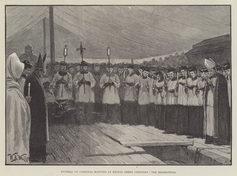 Funeral of Cardinal Manning at Kensal Green Cemetery, the Benediction by William Barnes Wollen