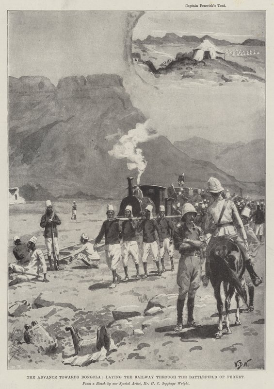 The Advance towards Dongola, laying the Railway through the Battlefield of Ferket by William Barnes Wollen