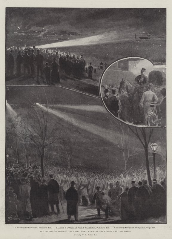 The Defence of London, the Great Night March of the Guards and Volunteers by William Barnes Wollen
