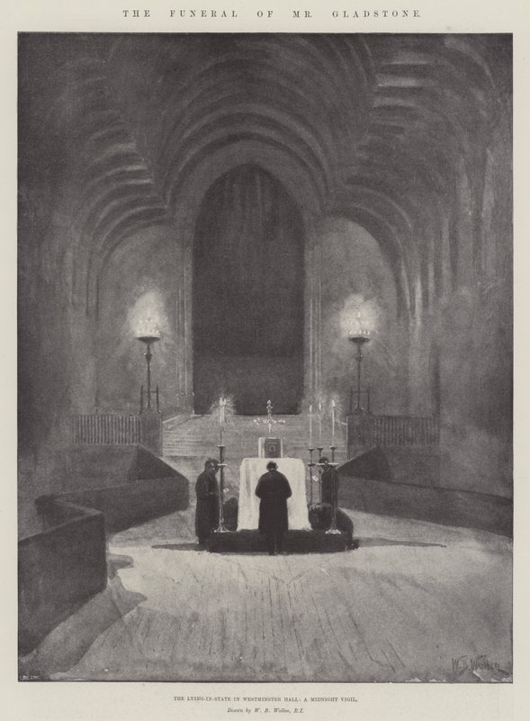 The Funeral of Mr Gladstone, the Lying-in-State in Westminster Hall, a Midnight Vigil by William Barnes Wollen