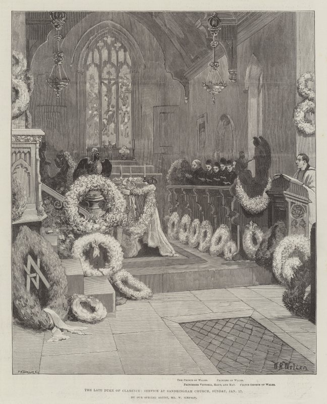 The late Duke of Clarence, Service at Sandringham Church, Sunday, 17 January by William Barnes Wollen