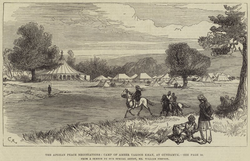 The Afghan Peace Negotiations, Camp of Ameer Yakoob Khan, at Gundamuk by William Crimea Simpson