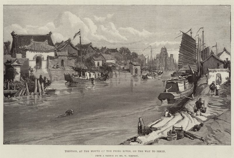 Tientsin, at the Mouth of the Peiho River, on the Way to Pekin by William Crimea Simpson