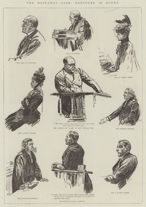 The Baccarat Case, Sketches in Court by William Douglas Almond