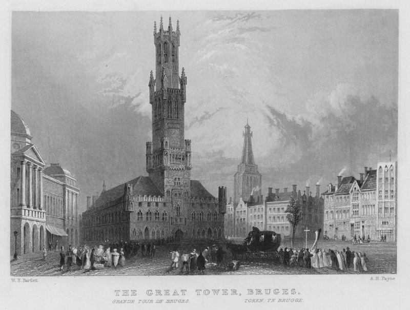 The Great Tower, Bruges by William Henry Bartlett
