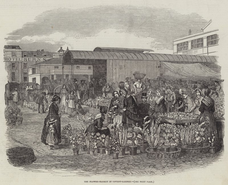 The Flower-Market in Covent-Garden by William James Linton