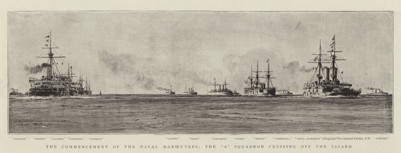 The Commencement of the Naval Manoeuvres, the A Squadron Cruising off the Lizard by William Lionel Wyllie