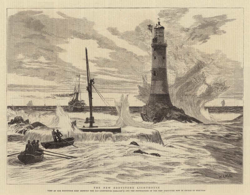 The New Eddystone Lighthouse by William Lionel Wyllie