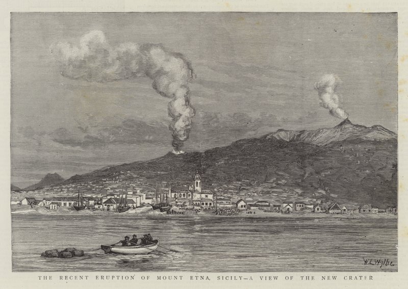 The Recent Eruption of Mount Etna, Sicily, a View of the New Crater by William Lionel Wyllie