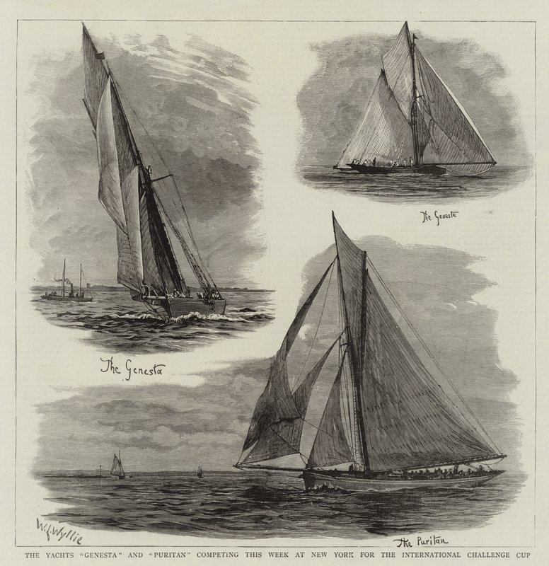 The Yachts Genesta and Puritan Competing This Week at New York for the International Challenge Cup by William Lionel Wyllie