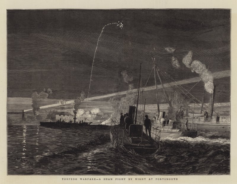 Torpedo Warfare, a Sham Fight by Night at Portsmouth by William Lionel Wyllie