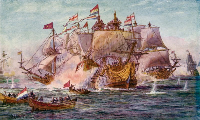 Blake and Tromp, Period of the Dutch Wars by William Lionel Wyllie