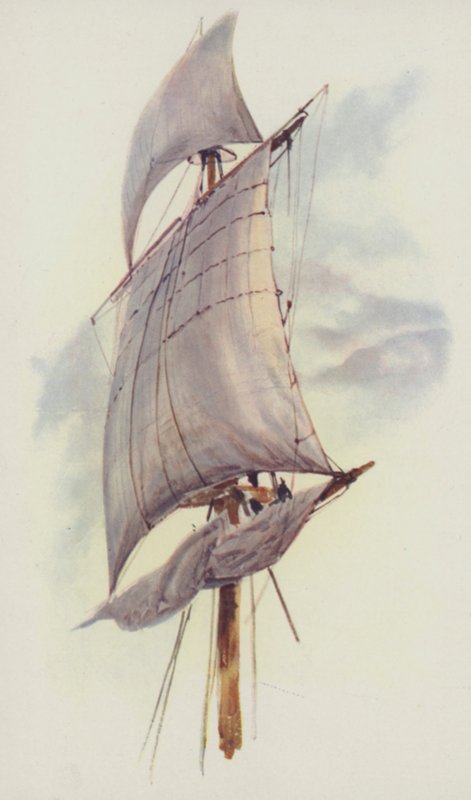 Maintop Sail and Top-Gallant Sail of the Valhalla by William Lionel Wyllie