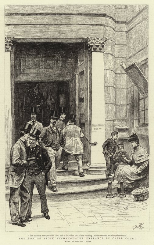 The London Stock Exchange, the Entrance in Capel Court by William Lockhart Bogle