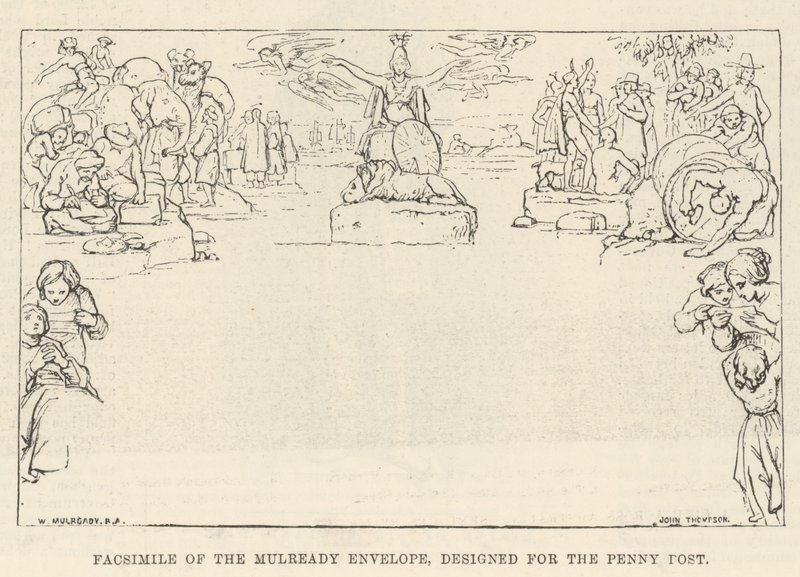 Facsimile of the Mulready Envelope, designed for the Penny Post by William Mulready