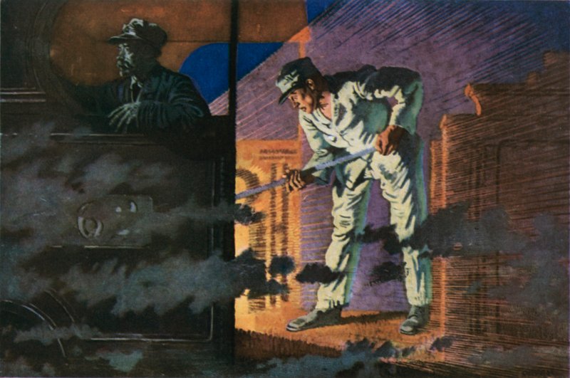 The Night Mail, The Engineman by William Orpen