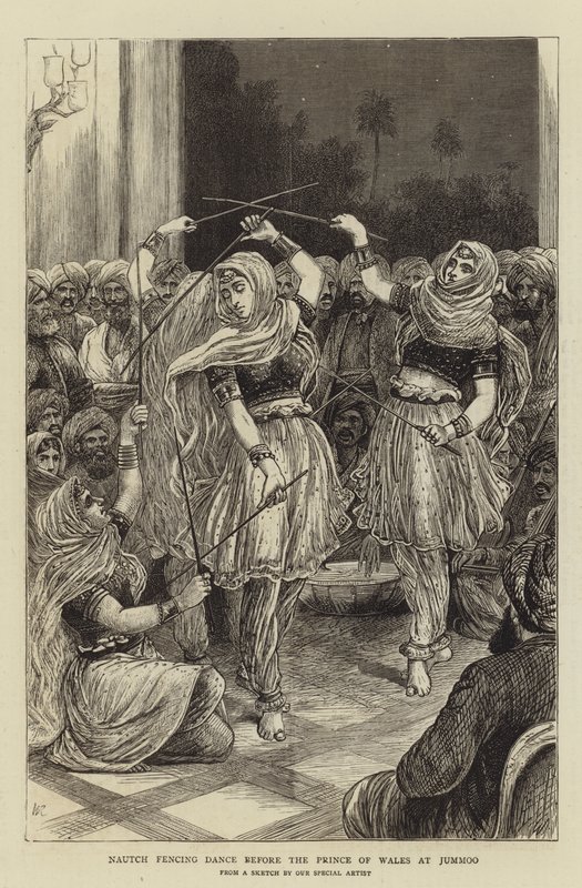 Nautch Fencing Dance before the Prince of Wales at Jummoo by William Ralston