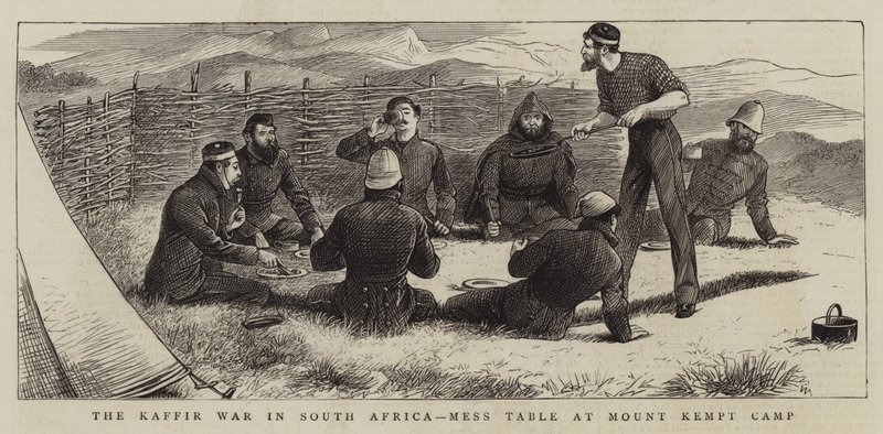 The Kaffir War in South Africa, Mess Table at Mount Kempt Camp by William Ralston