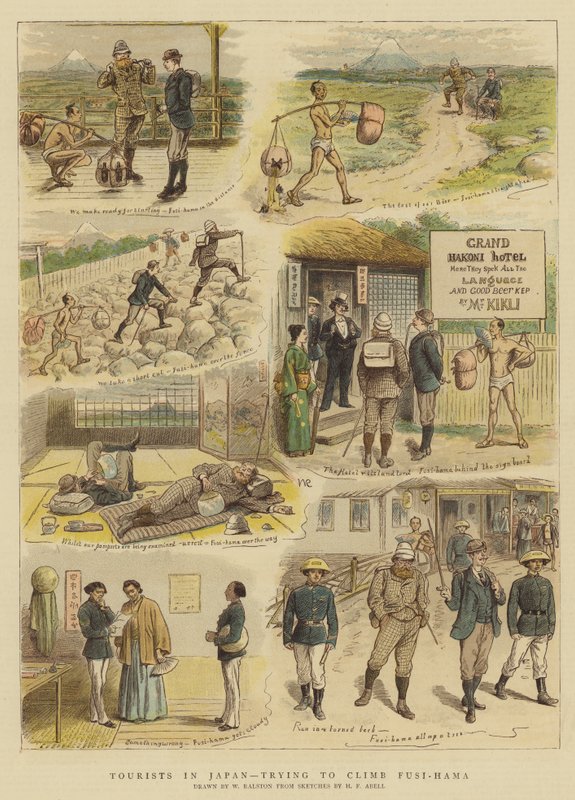 Tourists in Japan, trying to Climb Fusi-Hama by William Ralston
