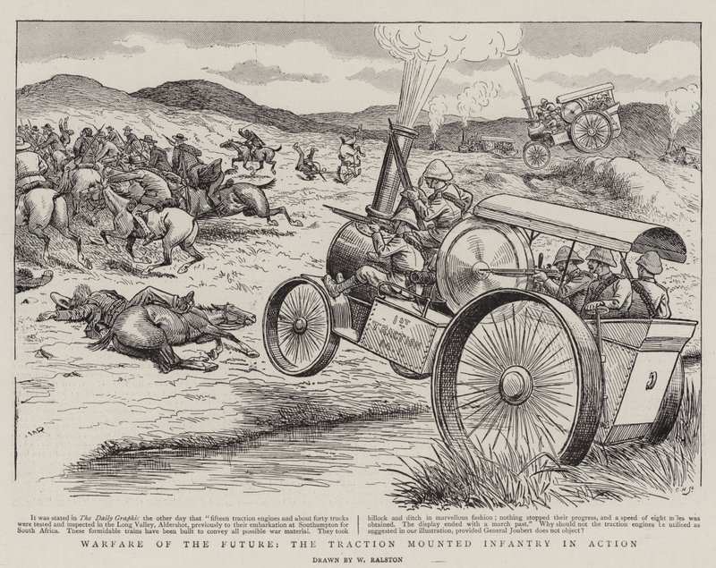 Warfare of the Future, the Traction Mounted Infantry in Action by William Ralston