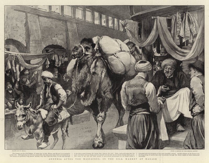 Armenia after the Massacres, in the Silk Market at Marash by William Small