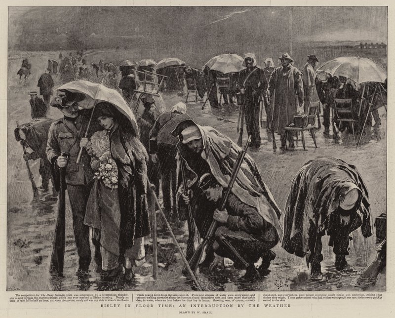 Bisley in Flood Time, an Interruption by the Weather by William Small