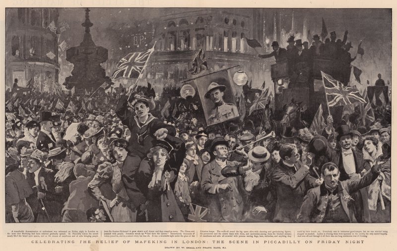 Celebrating the Relief of Mafeking in London, the Scene in Piccadilly on Friday Night by William Small
