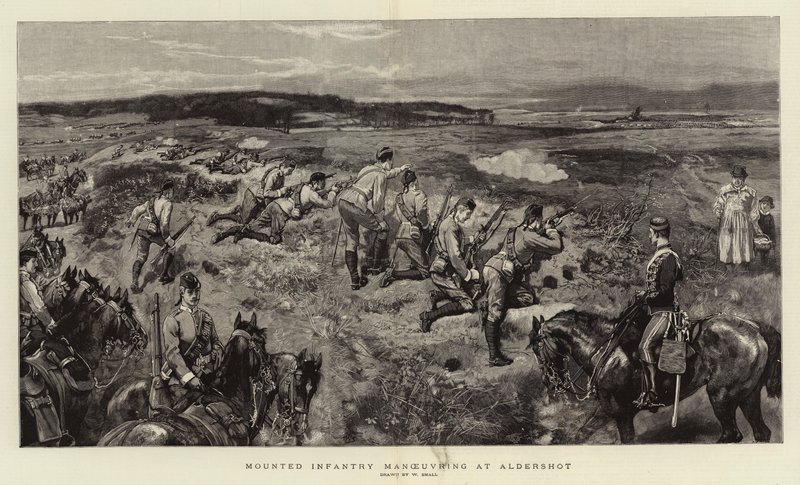 Mounted Infantry manoeuvring at Aldershot by William Small
