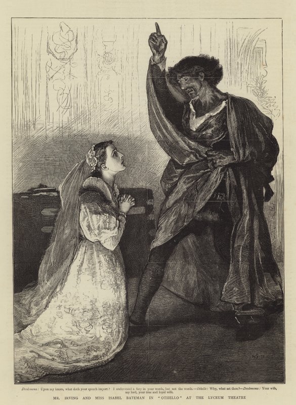 Mr Irving and Miss Isabel Bateman in Othello at the Lyceum Theatre by William Small