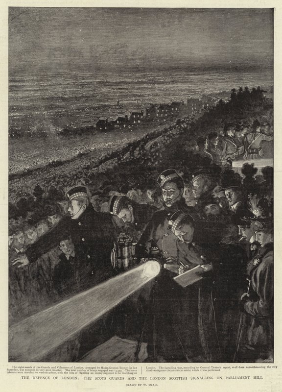The Defence of London, the Scots Guards and the London Scottish Signalling on Parliament Hill by William Small
