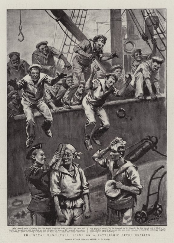 The Naval Manoeuvres, Scene on a Battleship after Coaling by William T. Maud