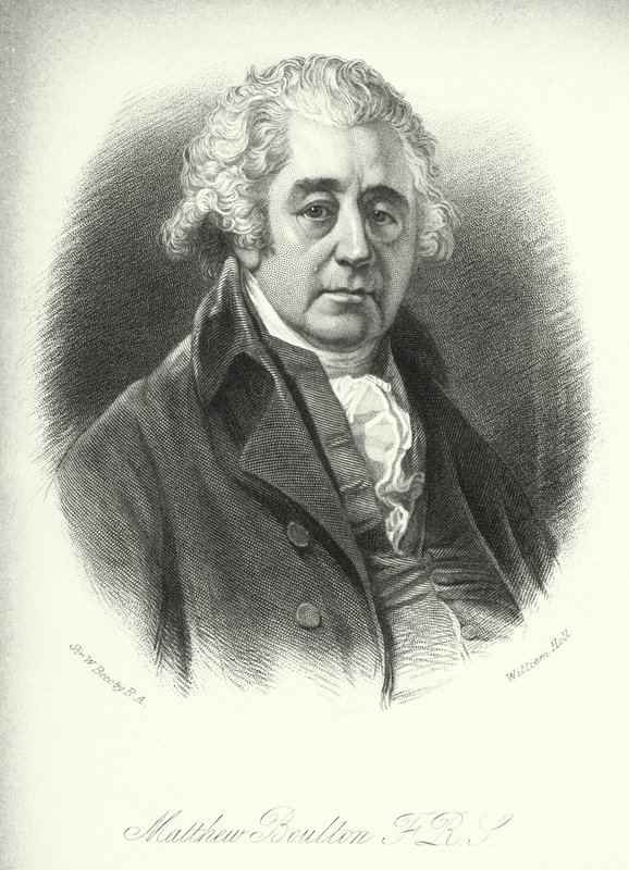 Matthew Boulton, FRS (engraving) by William (after) Beechey