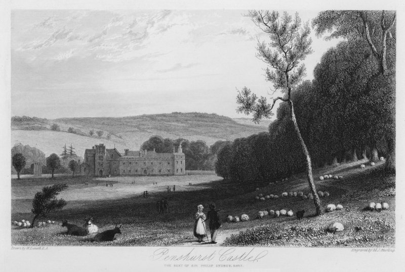 Penshurst Castle, the Seat of Sir Philip Sydney (engraving) by William (after) Daniell