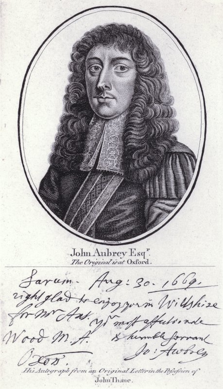 John Aubrey, English antiquary, natural philosopher and author by William (after) Faithorne