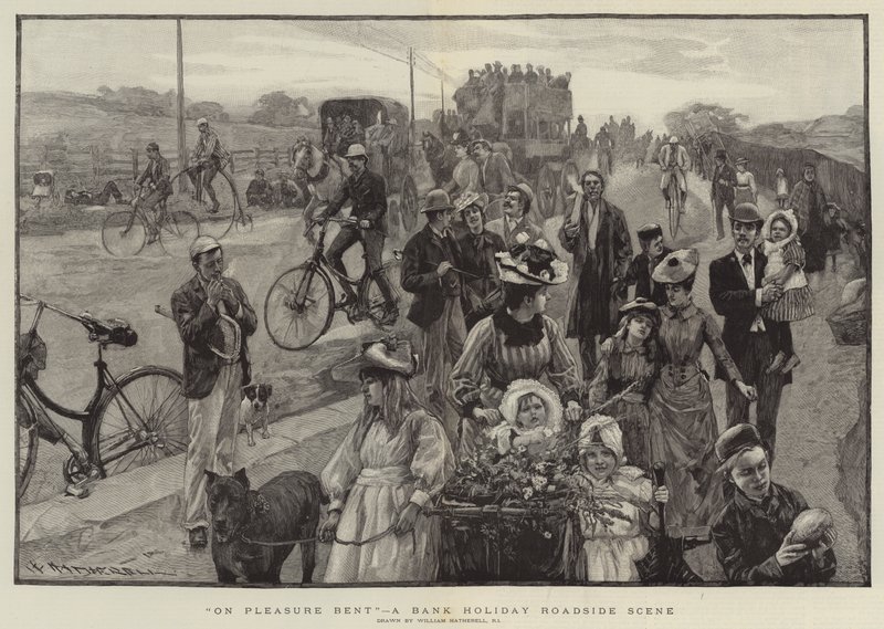 "On Pleasure Bent", a Bank Holiday Roadside Scene by William (after) Hatherell