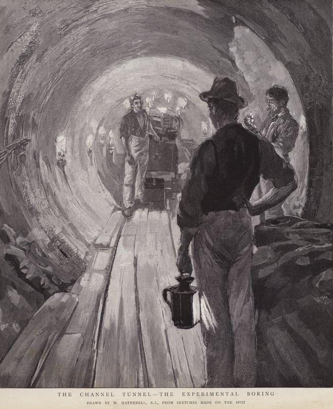The Channel Tunnel - The Experimental Boring by William (after) Hatherell