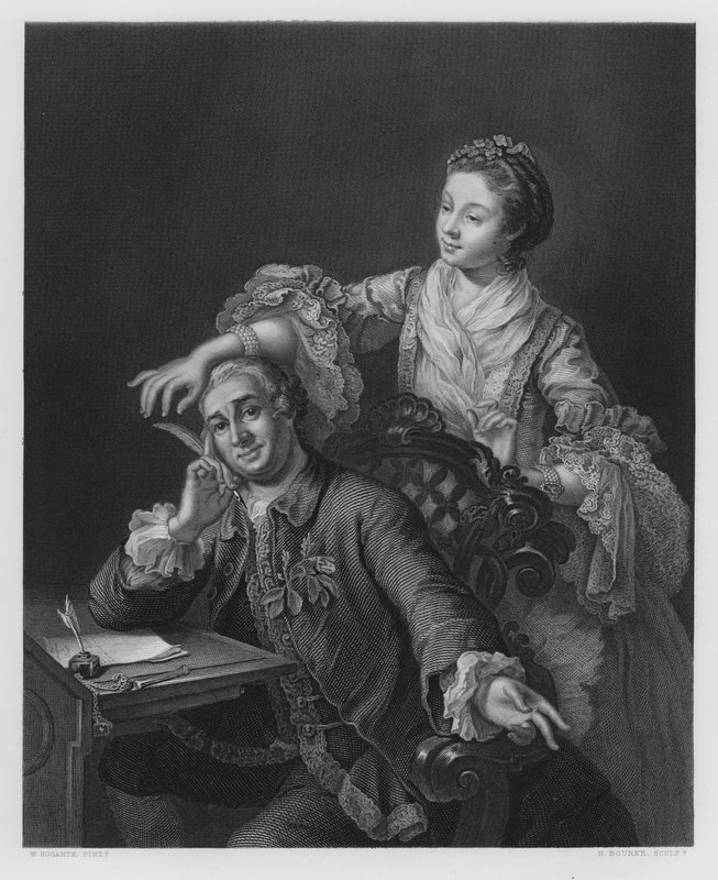 Garrick and His Wife, from the picture in the Royal Collection by William (after) Hogarth