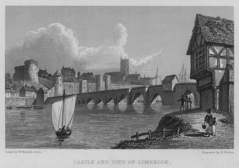 Castle and City of Limerick by William (after) Westall