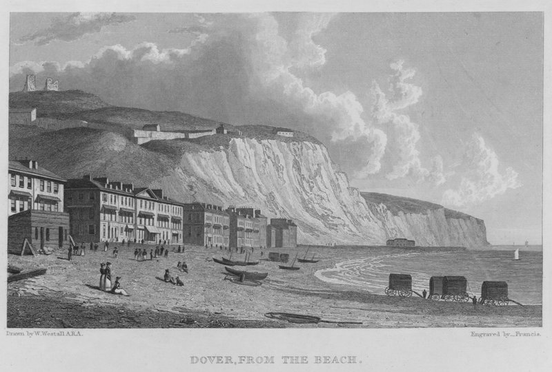 Dover, from the Beach (engraving) by William (after) Westall